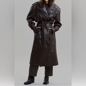 The Frankie Shop Diana Faux Leather Trench